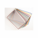 Leggio A4 professionale con base in metallo. Composto da 10 buste in PVC con apertura superiore e bordo rinforzato con anima in acciaio e 5 cavalierini da 50mm. Colori assortiti.