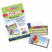 Taschine adesive omplete di cartoncino segnanome per personalizzare o identificare libri, quaderni, raccoglitori. Realizzate in PVC trasparente neutro. Confezione da 6 pz.