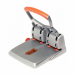 Perforatore HDC150/4 a 4 fori fissi passo 8cm con guida regolabile. Impugnatura ergonomica in gomma antiscivolo e centratura automatica della carta riducono al minimo la forza necessaria per la perforazione. Foro da 5,5mm.