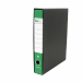 Registratore STARLINE modello StarBox, con struttura in cartone rivestita in carta goffrata stampata e risguardo bianco. Dotato di meccanismo a leva in acciaio nichelato con pressino. Custodia in fibrone nero rivestita in carta usomano. Anello di estrazio