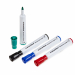 Marcatore STARLINE per lavagne bianche cancellabili. 
Inchiostro cancellabile a secco. 
Fusto bianco e cappuccio nel colore dell'inchiostro. 
Punta tonda da 2mm. 
Astuccio da 4 colori: nero, blu, rosso, verde