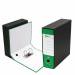 Registratore STARLINE modello StarBox, con struttura in cartone rivestita in carta goffrata stampata e risguardo bianco. Dotato di meccanismo a leva in acciaio nichelato con pressino. Custodia in fibrone nero rivestita in carta usomano. Anello di estrazio
