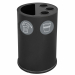 Contenitore per raccolta bicchieri,palette e rifiuti da interno, cover a tre fori con tubi rigidi Ø int 92 mm per impilaggio bicchieri da 200 a 500 cc e uno scomparto (50Lt) per raccolta rifiuti separatamente dai bicchieri. Pratico tondino reggisacco ad i