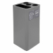 Contenitori da 100Lt per raccolta bicchieri, palette e rifiuti da interno, cover a tre fori con tubi rigidi Ø int. 92mm per impilaggio bicchieri da 200 a 500 cc e uno scomparto (50Lt.) per raccogliere i rifiuti separamente dai bicchieri. Pratico tondino r