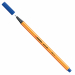 Punta in feltro con rinforzo in metallo per garantire una grande resistenza. Cappuccio ventilato antisoffocamento. Lunga durata anche senza cappuccio. Ideale per lavori con riga , fotocopie e stancils.
Tratto da 0,4mm.
Colore: blu oltremare.