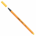 Punta in feltro con rinforzo in metallo per garantire una grande resistenza. Cappuccio ventilato antisoffocamento. Lunga durata anche senza cappuccio. Ideale per lavori con riga , fotocopie e stancils.
Tratto da 0,4mm.
Colore: giallo.