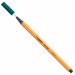Punta in feltro con rinforzo in metallo per garantire una grande resistenza. Cappuccio ventilato antisoffocamento. Lunga durata anche senza cappuccio. Ideale per lavori con riga , fotocopie e stancils.
Tratto da 0,4mm.
Colore: verde pino.