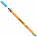 Punta in feltro con rinforzo in metallo per garantire una grande resistenza. Cappuccio ventilato antisoffocamento. Lunga durata anche senza cappuccio. Ideale per lavori con riga , fotocopie e stancils.
Tratto da 0,4mm.
Colore: azzurro.