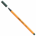Punta in feltro con rinforzo in metallo per garantire una grande resistenza. Cappuccio ventilato antisoffocamento. Lunga durata anche senza cappuccio. Ideale per lavori con riga , fotocopie e stancils.
Tratto da 0,4mm.
Colore: verde oliva.