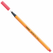 Punta in feltro con rinforzo in metallo per garantire una grande resistenza. Cappuccio ventilato antisoffocamento. Lunga durata anche senza cappuccio. Ideale per lavori con riga , fotocopie e stancils.
Tratto da 0,4mm.
Colore: rosso fluo.