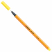 Punta in feltro con rinforzo in metallo per garantire una grande resistenza. Cappuccio ventilato antisoffocamento. Lunga durata anche senza cappuccio. Ideale per lavori con riga , fotocopie e stancils.
Tratto da 0,4mm.
Colore: giallo limone.