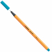 Punta in feltro con rinforzo in metallo per garantire una grande resistenza. Cappuccio ventilato antisoffocamento. Lunga durata anche senza cappuccio. Ideale per lavori con riga , fotocopie e stancils.
Tratto da 0,4mm.
Colore: azzurro chiaro.