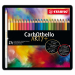 Astuccio in metallo Stabilo contenente 24 matite colorate Carbothello, mina carboncino dal tratto secco e polveroso, utilizzabili sia a secco, sia in miscela. Spessore del tratto 4,4mm, intensa luminosità ed opacità, molto resistente a luce ed urti.