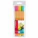 Astuccio 6 colori neon.
Punta in feltro con rinforzo in metallo per garantire una grande resistenza. Cappuccio ventilato antisoffocamento. Lunga durata anche senza cappuccio. Ideale per lavori con riga , fotocopie e stancils.
Tratto da 0,4mm.