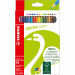 Pastello composto al 100% da legno certificato FSC. Fusto esagonale verniciato opaco nei colori dei pastelli con fusto in vernice atossica (certificato CE). Mina resistente di alta qualità con diam. 2,5 mm facile da temperare. Astuccio in cartone riciclat