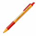 Penna a sfera con meccanismo a scatto. Realizzata con 79% di plastica riciclata. Impugnatura in morbida gomma anti-scivolo. Inchiostro super-scorrevole per una scrittura fluida e ricaricabile con refill standard. 
Tratto 0,5mm. Colore: rosso.