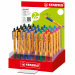 Espositore da banco con blochetto prova. Contiene 32 penne in 6 colori assortiti.