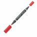 LUMOCOLOR PERMANENT DUO 348. Pennarello con doppia punta in fibra: da 0,6mm e da 1,5mm. Inchiostro a base d’alcool senza xylolo e toluolo. Airplane-safe. Brevettato DrySafe (non secca se lasciato per alcune ore senza cappuccio). Ricaricabile con riattivat