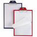 Portablocco in Colpan (cartone rivestito in PVC) con molla in acciaio e foro per affissione. Modello S. Colore: rosso. Formato interno 21x29,7cm.
