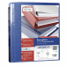 Raccoglitore personalizzabile in Colpan® (cartone rivestito in PVC) con tasca interna e meccanismo a 4 anelli (a D). Tasche trasparenti sul 1° quadrante e sul dorso che consentono l'inserimento facilitato della personalizzazione. Formato esterno: 260x310 