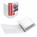 Raccoglitore personalizzabile in Colpan® (cartone rivestito in PVC) con tasca interna e meccanismo a 4 anelli quadri. Tasche trasparenti sul 1° quadrante e sul dorso che consentono l'inserimento facilitato della personalizzazione. Formato esterno: 280x310