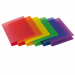 Raccoglitore in polipropilene colorato semitrasparente. Meccaniscmo a 4 anelli tondi da 17mm. Dorso 2,5cm. Confezione da 20 pezzi in colori trasparenti assortiti: neutro, lilla, rosso, arancio, verde, giallo, blu.