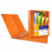 Raccoglitore personalizzabile in polipropilene colorato semitrasparente, con meccanismo a 4 anelli (a D). Dotato di tasche trasparenti sul 1° quadrante, sul dorso e all'interno. Inserimento facilitato della personalizzazione del dorso. Formato esterno: 26