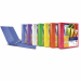 Raccoglitore personalizzabile in polipropilene colorato semitrasparente, con meccanismo a 4 anelli (a D). Dotato di tasche trasparenti sul 1° quadrante, sul dorso e all'interno. Inserimento facilitato della personalizzazione del dorso. Formato esterno: 26