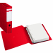 Raccoglitore in Colpan® (cartone rivestito in PVC) con meccanismo a 4 anelli (a D). Dotato di finestrino avvolgente con etichetta e di occhiello per l'estrazione in tinta. Ideale per archiviare documenti di frequente consultazione. Formato esterno: 260x31