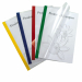 Cartelline in PP buccia, altissimo spessore, con dorsino colorato scrivibile. Di facile utilizzo consentono rilegature rapide con semplici punti metallici. Ideali per presentazioni ed offerte con un massimo di 30 fogli. Formato esterno: 215x310mm. Formato