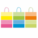 Shopper in carta multicolor. Dotato di manici in carta ritorta. Assortimento in colori differenti.