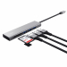 Compatto hub USB a 3 porte in alluminio con lettore di schede (micro) SD e connessione USB-C