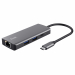 Adattatore multiporta in alluminio, per aggiungere porte HDMI, di rete, 2 USB-C e 2 USB al laptop