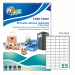 Le etichette Tico Press Clear sono etichette autoadesive in formato A4, realizzate in poliestere trasparente lucido, 73 gr./mq.Disponibili in diverse forme, in confezioni da 100 fogli. Stampabili con macchine offset, tipografiche, serigrafiche e laser a c