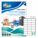 Le etichette Tico Press Clear sono etichette autoadesive in formato A4, realizzate in poliestere trasparente lucido, 73 gr./mq.Disponibili in diverse forme, in confezioni da 100 fogli. Stampabili con macchine offset, tipografiche, serigrafiche e laser a c