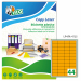 Le etichette Copy Laser Premium sono realizzate in carta fluo brillante con supporto siliconato da 60gr. Prefustellate. Confezione da 70 fogli in formato A4. Collante acrilico permanente. Confezione eco sostenibile in cartoncino prodotto in carta riciclat