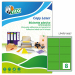 Le etichette Copy Laser Premium sono realizzate in carta fluo brillante con supporto siliconato da 60gr. Prefustellate. Confezione da 70 fogli in formato A4. Collante acrilico permanente. Confezione eco sostenibile in cartoncino prodotto in carta riciclat
