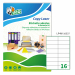 Le etichette Copy Laser Premium Bianche sono realizzate in carta bianca opaca e sono prefustellate. Disponibili in diverse dimensioni, con margini, senza margini e con angoli arrotondati, in confezioni da 100, in formato A4 e in formato A3. La gamma Copy 
