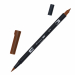 Marker Dual Brush Tombow. Due punte in fibra: sottile per tracciare linee precise, pennello per colorare ampi spazi. Inchiostro a base d'acqua, atossico, inodore, acid free. I colori non sbavano, possono essere miscelati e acquarellati tra di loro per cre