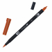 Marker Dual Brush Tombow. Due punte in fibra: sottile per tracciare linee precise, pennello per colorare ampi spazi. Inchiostro a base d'acqua, atossico, inodore, acid free. I colori non sbavano, possono essere miscelati e acquarellati tra di loro per cre