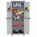 Armadio a due ante , 4 ripiani regolabili (portata 30kg), 2 vaschette. Possibilità di chiusura con lucchetto (non incluso). dimensioni (lxpxh): 70x43,8cm - h181,8cm. Domino wave Þ un sistema modulare componibile con struttura solida in polipropilene, stab