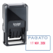 Datario autoinchiostrante con testo bicolore RICEVUTO, PAGATO, o REGISTRATO. Impostazione pulita della data grazie alla copertura delle bande. Sostituzione della cartuccia più semplice e pulita grazie a speciali impugnature. Piastra 41x24mm. Altezza data 
