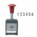 Numeratore automatico 5756/P automatico a 6 cifre. Dotato di 6 ruote in lega numerate da 0 a 9, più spazio vuoto per numerare fino a 999999. Struttura in termoplastica antigraffio ed infrangibile. Leggero e maneggevole. Numerazione progressiva fino a 12 r
