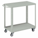 Carrello in lamiera a 2 vasche, ruote 8cm con boccola, 2 fisse e 2 girevoli. Portata kg.50 ogni vasca. Portata carrello kg.150. Smontato. Verniciatura a polvere grigio RAL 7038. 
Dimensioni ingombro: mm. 910 x 450 x 810 h.
Dimensioni vasca: mm. 800 x 450 