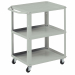 Pratico carrello a 3 vasche smontabile in lamiera sagomata idoneo all’utilizzo in ambienti ridotti. Verniciatura a polvere grigio RAL 7038. 
Dimensioni ingombro: mm. 710 x 450 x 780 h. 
Dimensioni vasca: mm. 600 x 450 x 30 h.
Spessori: vasche 15/10 - mont
