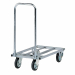 Carrello zincato in tubolare ed angolare di acciaio con manico pieghevole e prolunghe estraibili. Portata 200kg. Dimensioni ingombro (LxPxH): 75,5/106 x 46 x17,5/90,5cm. Ruote diametro 14 cm con cuscinetti a rulli, 2 fisse e 2 girevoli. Fornito montato.
