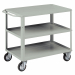 Carrello in lamiera a 3 vasche, ruote 140 con cuscinetti a rulli a rulli, 2 fisse e 2 girevoli. Portata kg.120 ogni vasca. Portata carrello kg.360. Smontato. Verniciatura a polvere grigio RAL 7038.
Dimensioni ingombro: mm. 1040 x 600 x 865 h.
Dimensioni v