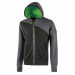 Felpa full zip, con cappuccio regolabile. Chiusura con zip centrale impermeabile e serigrafia “U-Power