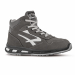 Scarpe antinfortunistiche alte, leggere e comode u power della linea Red Lion, con tomaia in pelle nabuk naturale bottalato, traspiranti, idrorepellente, puntale in alluminio, antiperforazione, antiscivolo e suola PU/PU, infinergy. Dispositivo di protezio