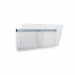 Barra in alluminio con tappini terminali grigi. e tappi di fissaggio. Completo di 2 tasche portadepliant vision A4 in polistirene trasparente neutro. Dimensioni (lxhxp): 50x14x25cm.
